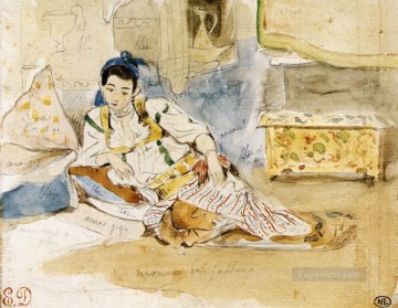  Delacroix Canvas - Mounay ben Sultan Romantic Eugene Delacroix